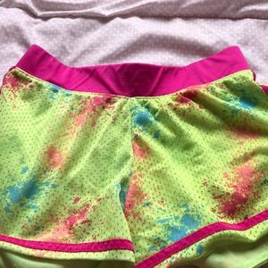 Colorful paint splotch shorts
